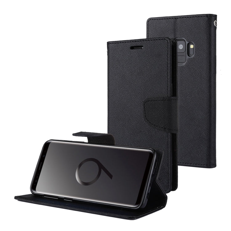 GOOSPERY FANCY DIARY for Galaxy S9 Cross Texture Horizontal Flip Leather Case with Card Slots & Wallet & Holder