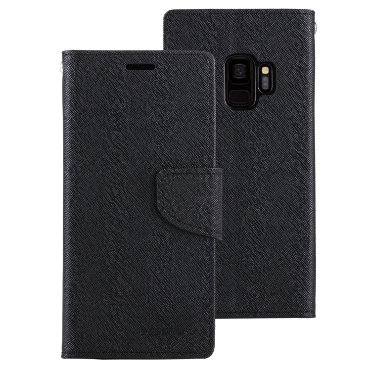 GOOSPERY FANCY DIARY for Galaxy S9 Cross Texture Horizontal Flip Leather Case with Card Slots & Wallet & Holder