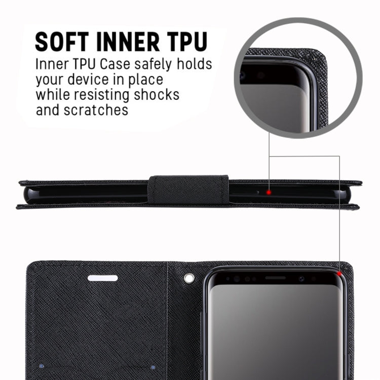 GOOSPERY FANCY DIARY for Galaxy S9 Cross Texture Horizontal Flip Leather Case with Card Slots & Wallet & Holder