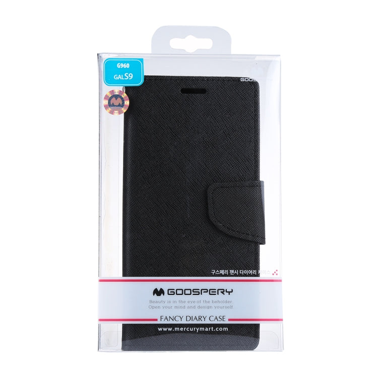GOOSPERY FANCY DIARY for Galaxy S9 Cross Texture Horizontal Flip Leather Case with Card Slots & Wallet & Holder