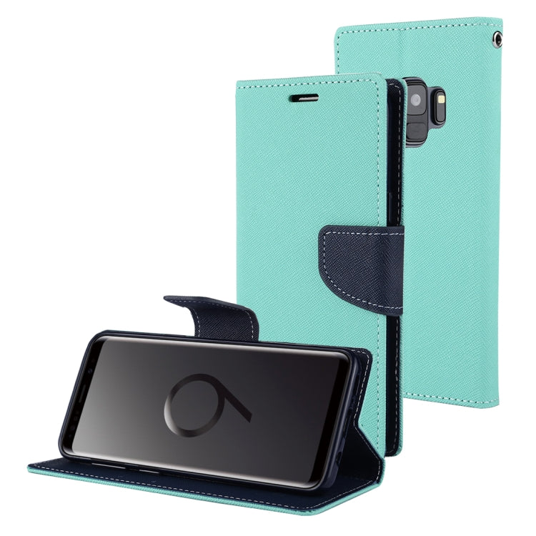 GOOSPERY FANCY DIARY for Galaxy S9 Cross Texture Horizontal Flip Leather Case with Card Slots & Wallet & Holder