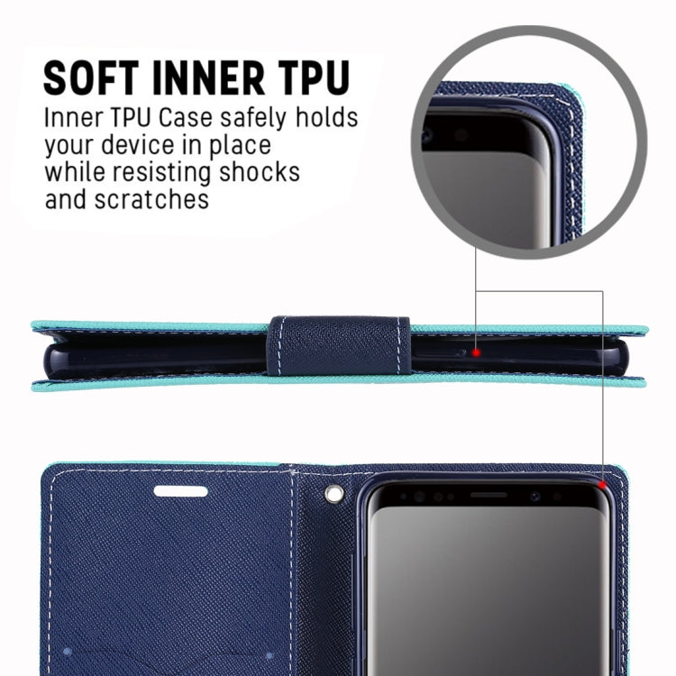 GOOSPERY FANCY DIARY for Galaxy S9 Cross Texture Horizontal Flip Leather Case with Card Slots & Wallet & Holder
