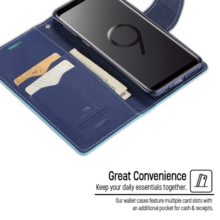 GOOSPERY FANCY DIARY for Galaxy S9 Cross Texture Horizontal Flip Leather Case with Card Slots & Wallet & Holder