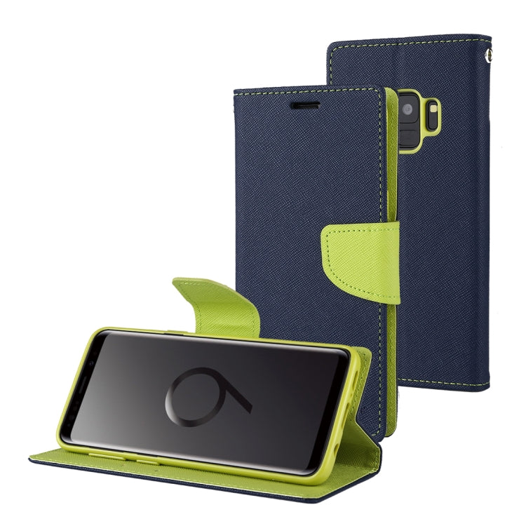 GOOSPERY FANCY DIARY for Galaxy S9 Cross Texture Horizontal Flip Leather Case with Card Slots & Wallet & Holder