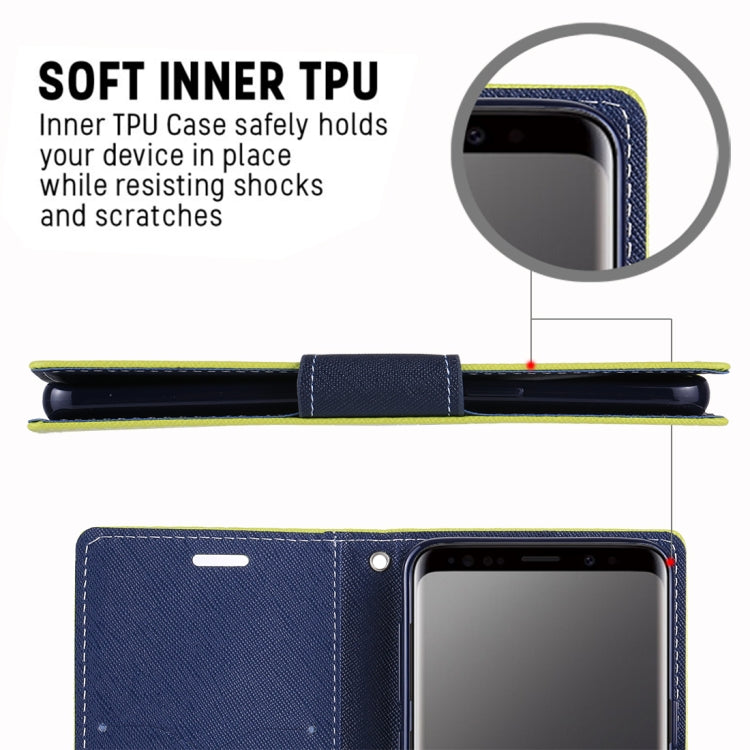 GOOSPERY FANCY DIARY for Galaxy S9 Cross Texture Horizontal Flip Leather Case with Card Slots & Wallet & Holder