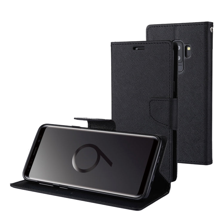 GOOSPERY FANCY DIARY for Galaxy S9+ Cross Texture Horizontal Flip Leather Case with Card Slots & Wallet & Holder