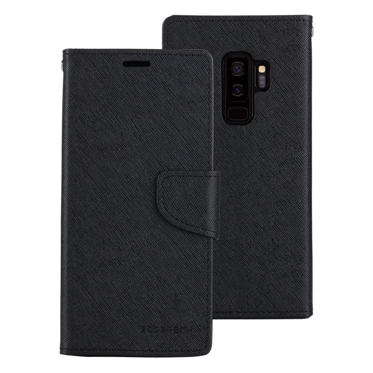 GOOSPERY FANCY DIARY for Galaxy S9+ Cross Texture Horizontal Flip Leather Case with Card Slots & Wallet & Holder