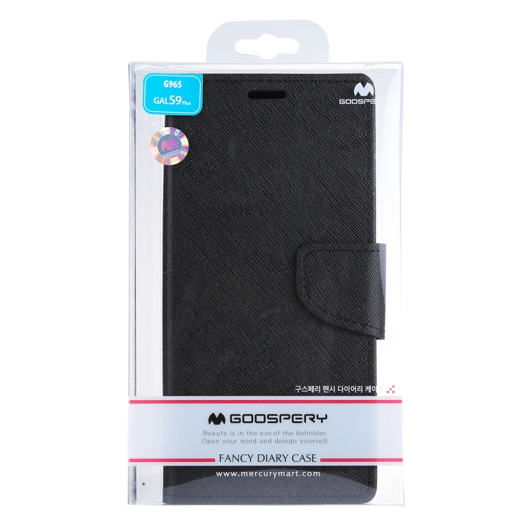 GOOSPERY FANCY DIARY for Galaxy S9+ Cross Texture Horizontal Flip Leather Case with Card Slots & Wallet & Holder