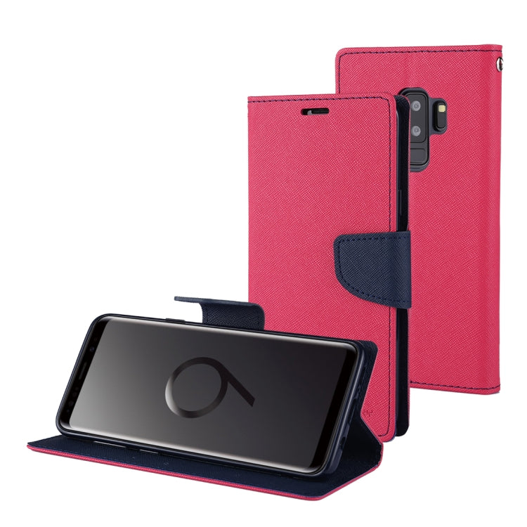 GOOSPERY FANCY DIARY for Galaxy S9+ Cross Texture Horizontal Flip Leather Case with Card Slots & Wallet & Holder