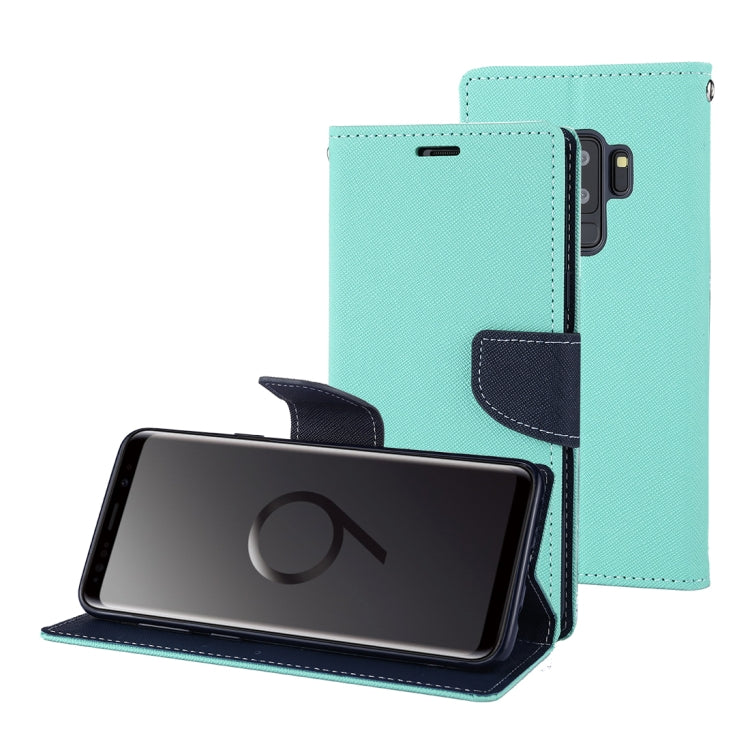 GOOSPERY FANCY DIARY for Galaxy S9+ Cross Texture Horizontal Flip Leather Case with Card Slots & Wallet & Holder