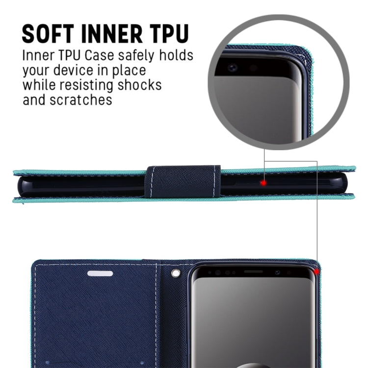 GOOSPERY FANCY DIARY for Galaxy S9+ Cross Texture Horizontal Flip Leather Case with Card Slots & Wallet & Holder