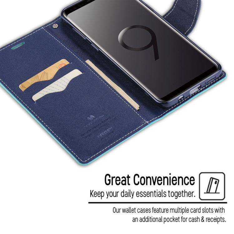 GOOSPERY FANCY DIARY for Galaxy S9+ Cross Texture Horizontal Flip Leather Case with Card Slots & Wallet & Holder