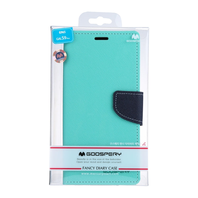 GOOSPERY FANCY DIARY for Galaxy S9+ Cross Texture Horizontal Flip Leather Case with Card Slots & Wallet & Holder