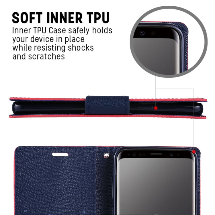 GOOSPERY FANCY DIARY for Galaxy S9+ Cross Texture Horizontal Flip Leather Case with Card Slots & Wallet & Holder