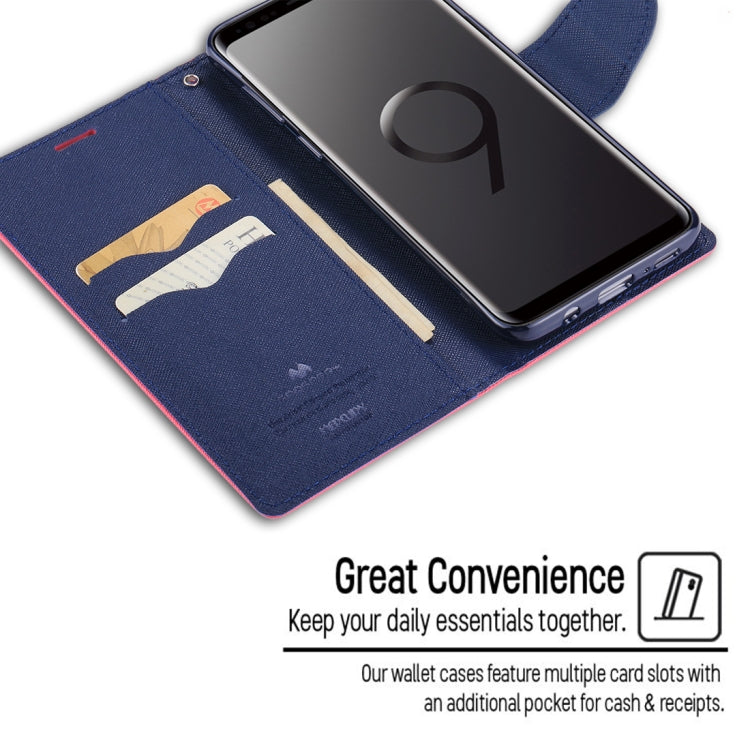 GOOSPERY FANCY DIARY for Galaxy S9+ Cross Texture Horizontal Flip Leather Case with Card Slots & Wallet & Holder