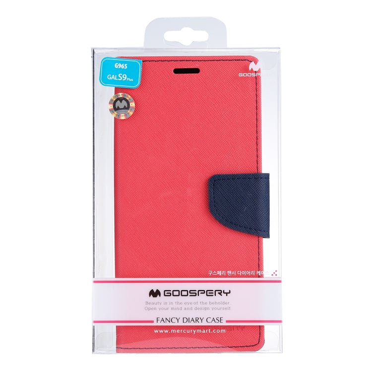 GOOSPERY FANCY DIARY for Galaxy S9+ Cross Texture Horizontal Flip Leather Case with Card Slots & Wallet & Holder