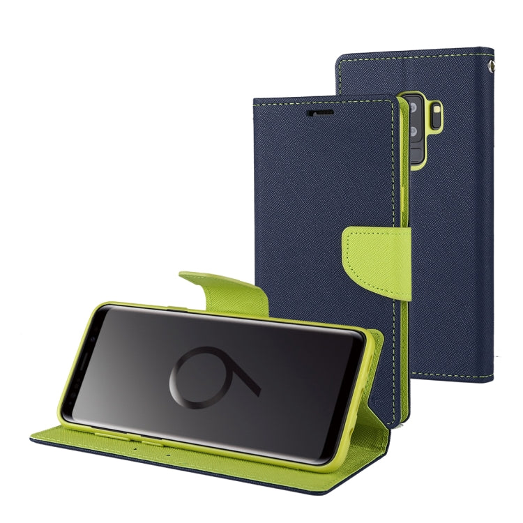 GOOSPERY FANCY DIARY for Galaxy S9+ Cross Texture Horizontal Flip Leather Case with Card Slots & Wallet & Holder