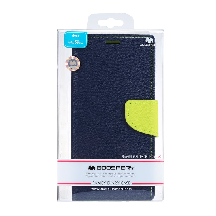 GOOSPERY FANCY DIARY for Galaxy S9+ Cross Texture Horizontal Flip Leather Case with Card Slots & Wallet & Holder