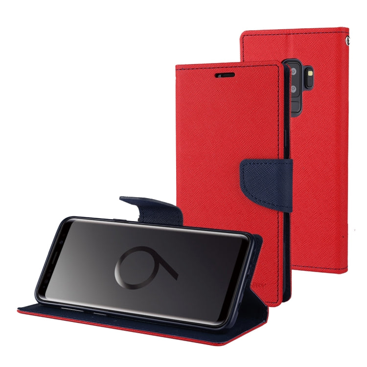 GOOSPERY FANCY DIARY for Galaxy S9+ Cross Texture Horizontal Flip Leather Case with Card Slots & Wallet & Holder