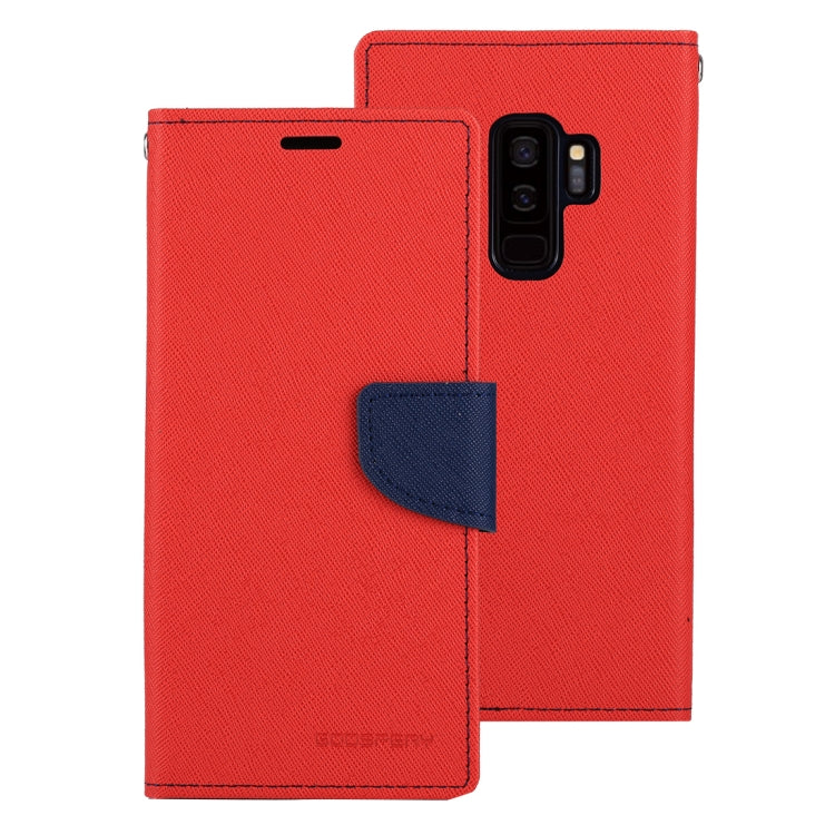 GOOSPERY FANCY DIARY for Galaxy S9+ Cross Texture Horizontal Flip Leather Case with Card Slots & Wallet & Holder