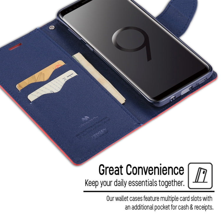 GOOSPERY FANCY DIARY for Galaxy S9+ Cross Texture Horizontal Flip Leather Case with Card Slots & Wallet & Holder