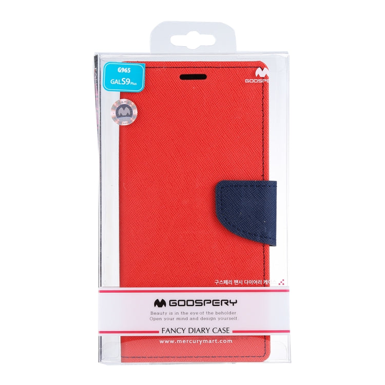 GOOSPERY FANCY DIARY for Galaxy S9+ Cross Texture Horizontal Flip Leather Case with Card Slots & Wallet & Holder