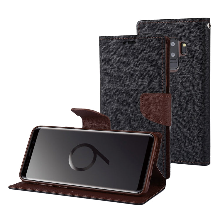 GOOSPERY FANCY DIARY for Galaxy S9+ Cross Texture Horizontal Flip Leather Case with Card Slots & Wallet & Holder