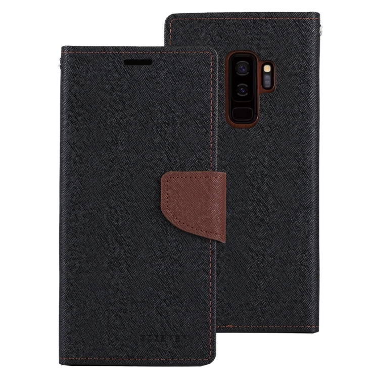 GOOSPERY FANCY DIARY for Galaxy S9+ Cross Texture Horizontal Flip Leather Case with Card Slots & Wallet & Holder