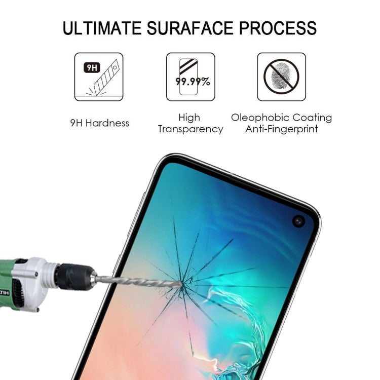 Full Glue  Full Screen Tempered Glass Film for Galaxy S10,Fingerprint Unlock Is Not Supported