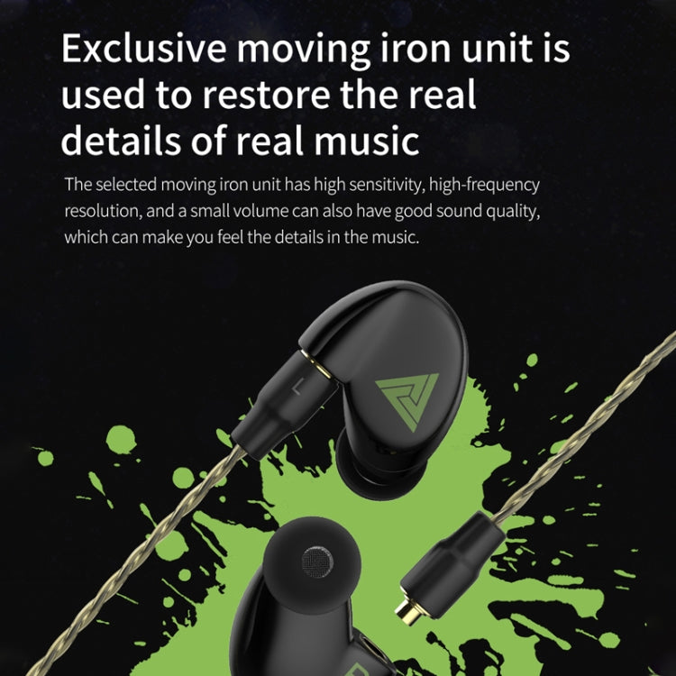 QKZ KD11 Moving Iron Headphones Shure Plug Design Four Unit Music Headphones, Support for Changing Lines Microphone Version