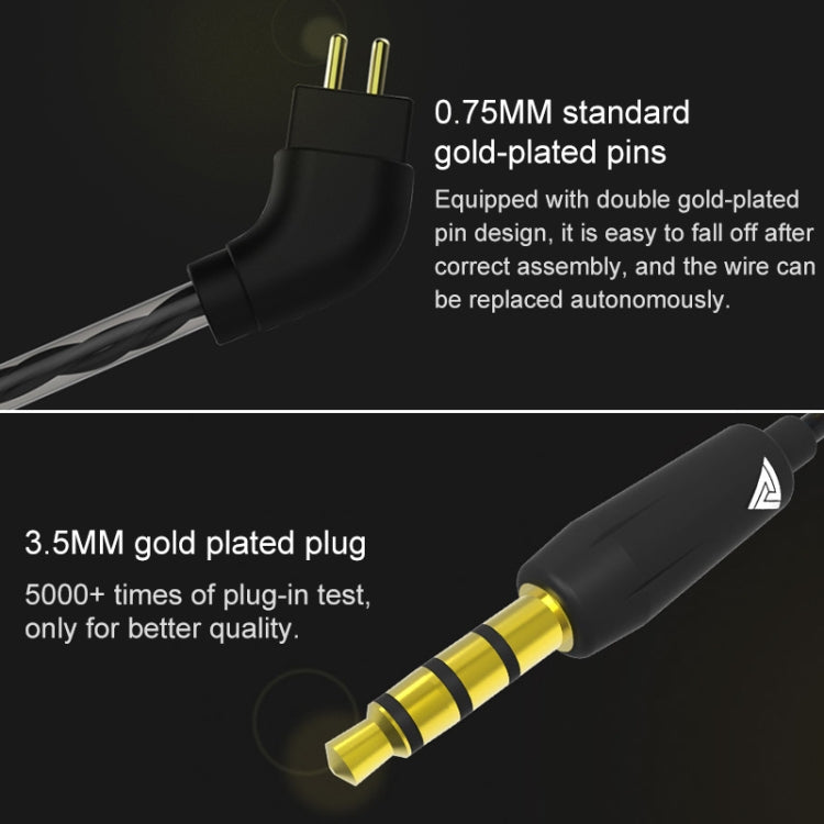 QKZ VK1 Plug-in Design Four-unit Music Headphones, Support for Changing Lines Basic Version
