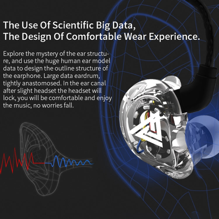 QKZ VK1 Plug-in Design Four-unit Music Headphones, Support for Changing Lines Basic Version