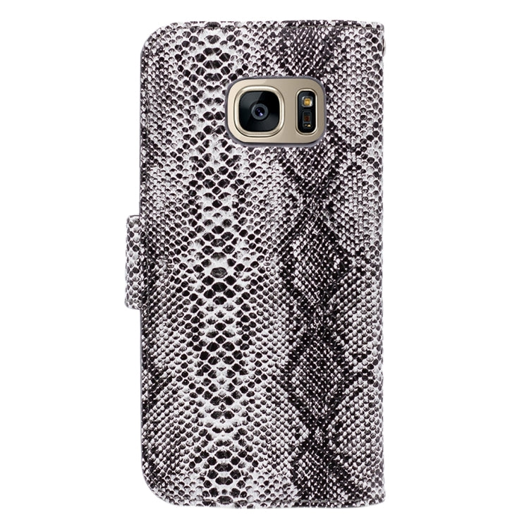 For Galaxy S7 Edge / G935 Snakeskin Texture Horizontal Flip Leather Case with Wallet & Holder & Card Slots