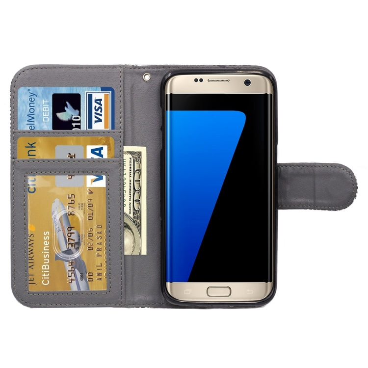 For Galaxy S7 Edge / G935 Snakeskin Texture Horizontal Flip Leather Case with Wallet & Holder & Card Slots