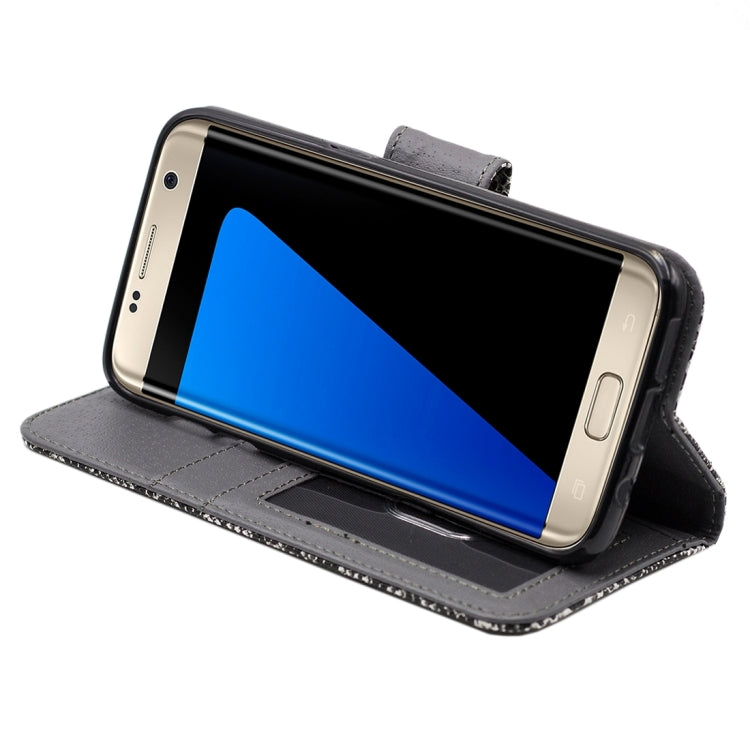 For Galaxy S7 Edge / G935 Snakeskin Texture Horizontal Flip Leather Case with Wallet & Holder & Card Slots