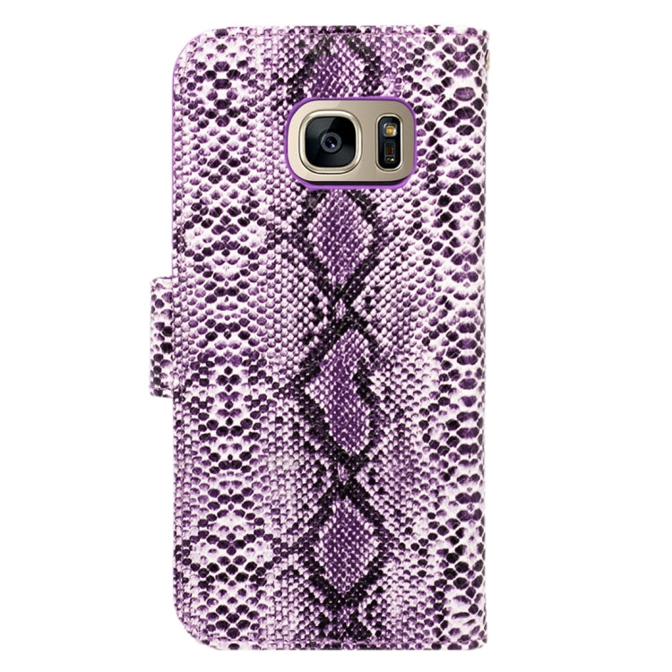 For Galaxy S7 Edge / G935 Snakeskin Texture Horizontal Flip Leather Case with Wallet & Holder & Card Slots