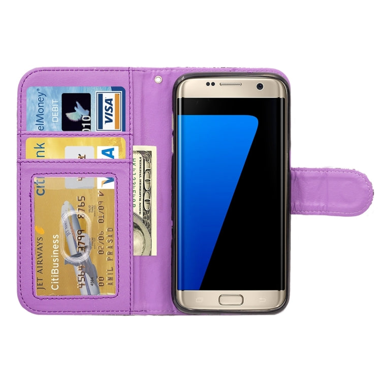 For Galaxy S7 Edge / G935 Snakeskin Texture Horizontal Flip Leather Case with Wallet & Holder & Card Slots