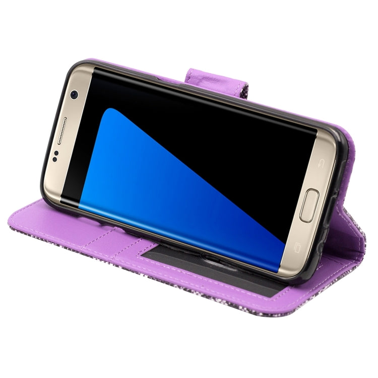For Galaxy S7 Edge / G935 Snakeskin Texture Horizontal Flip Leather Case with Wallet & Holder & Card Slots