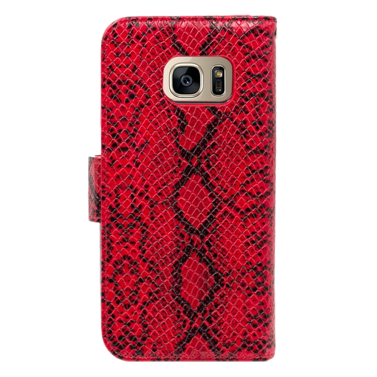 For Galaxy S7 Edge / G935 Snakeskin Texture Horizontal Flip Leather Case with Wallet & Holder & Card Slots