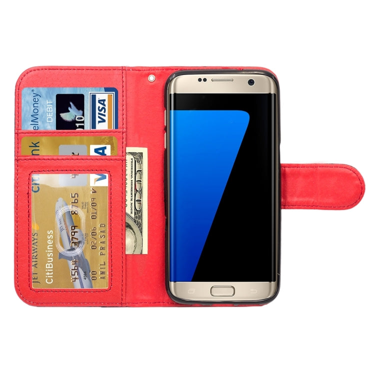 For Galaxy S7 Edge / G935 Snakeskin Texture Horizontal Flip Leather Case with Wallet & Holder & Card Slots