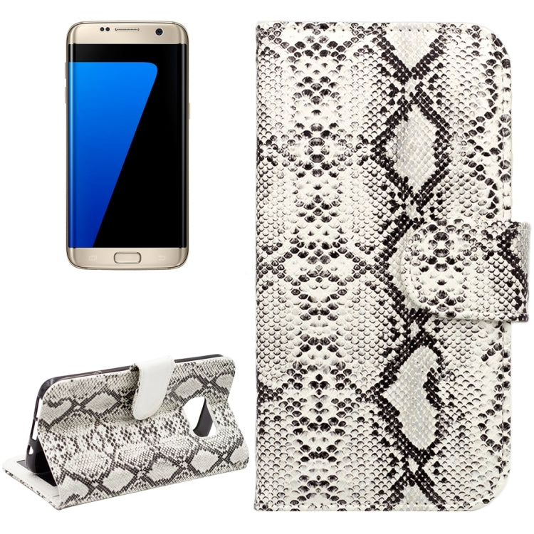 For Galaxy S7 Edge / G935 Snakeskin Texture Horizontal Flip Leather Case with Wallet & Holder & Card Slots