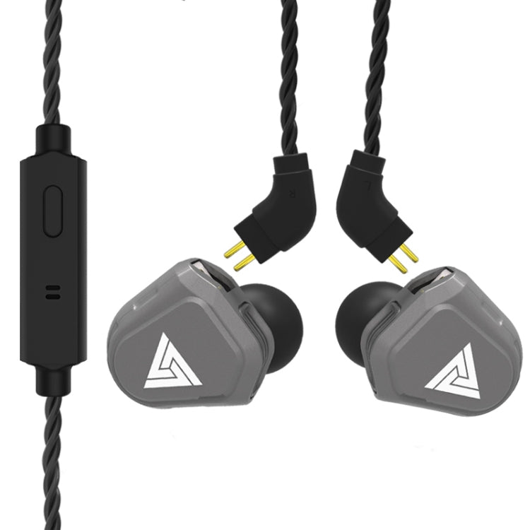 QKZ VK2 0.75 Pin Interchangeable Coaxial Four Unit Music Headphones ,  Microphone Version