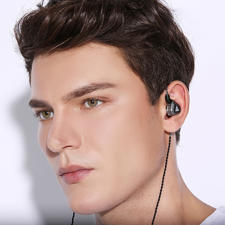 QKZ VK2 0.75 Pin Interchangeable Coaxial Four Unit Music Headphones ,  Microphone Version