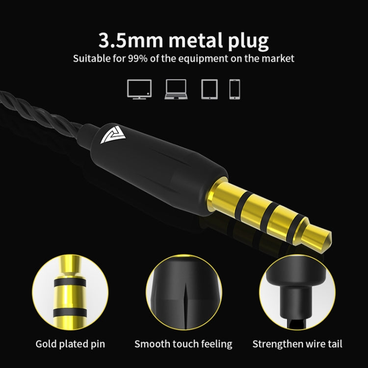 QKZ VK2 0.75 Pin Interchangeable Coaxial Four Unit Music Headphones ,  Microphone Version