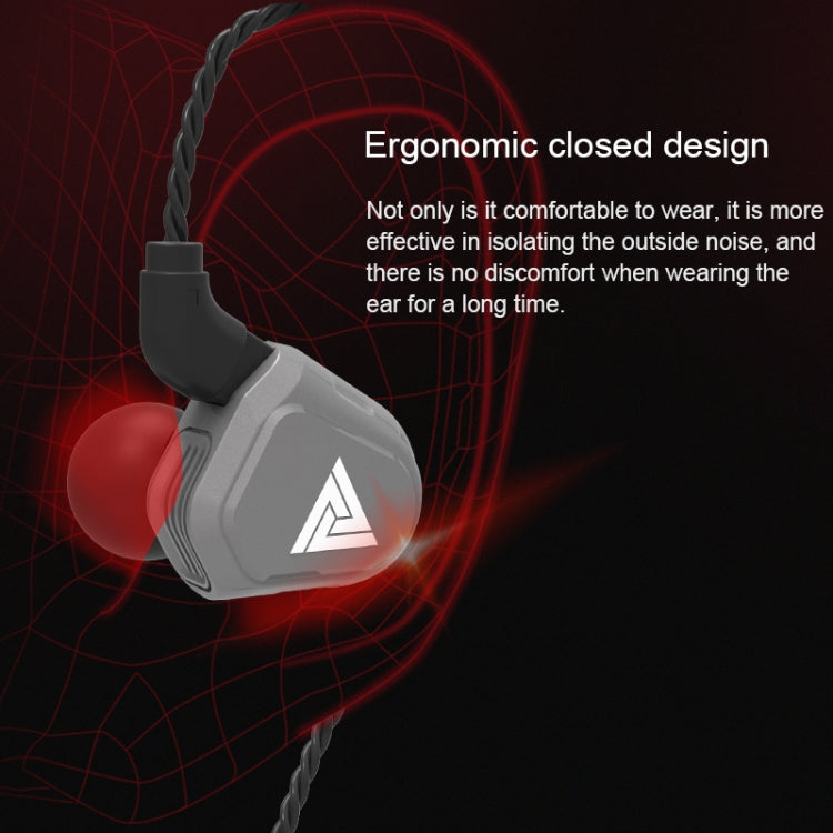 QKZ VK2 0.75 Pin Interchangeable Coaxial Four Unit Music Headphones ,  Microphone Version