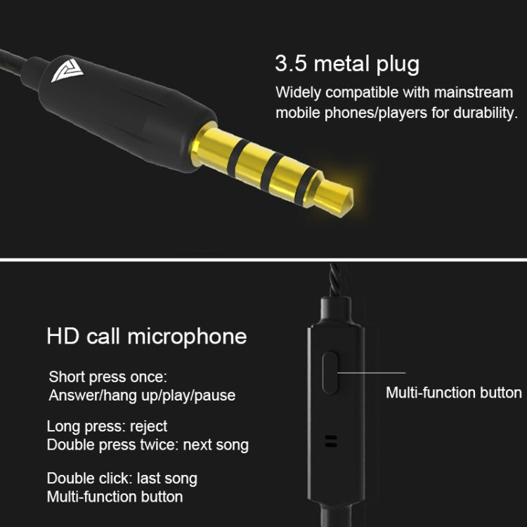 QKZ VK6 CNC Carved Metal Cover Music Headphones ,  Microphone Version