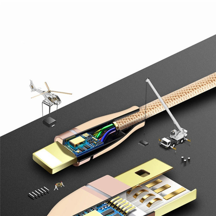 Nylon Weave Style USB to Micro USB Data Sync Charging Cable, Cable Length: 1m, For Galaxy, Huawei, Xiaomi, LG, HTC and Other Smart Phones