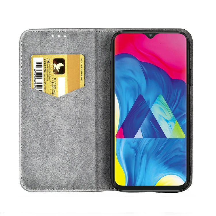 Business Solid Color Stitching Horizontal Flip Leather Case for Galaxy M10, with Holder & Card Slots & Wallet & Lanyard