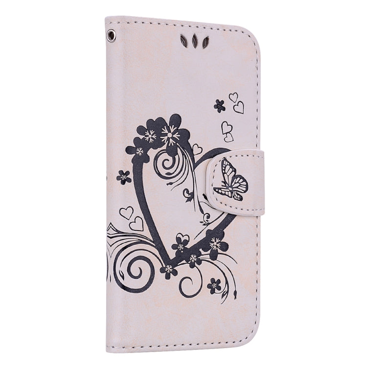 Embossed Heart Butterfly Pattern Horizontal Flip Leather Case for Galaxy Note9, with Card Slot & Holder & Wallet & Lanyard