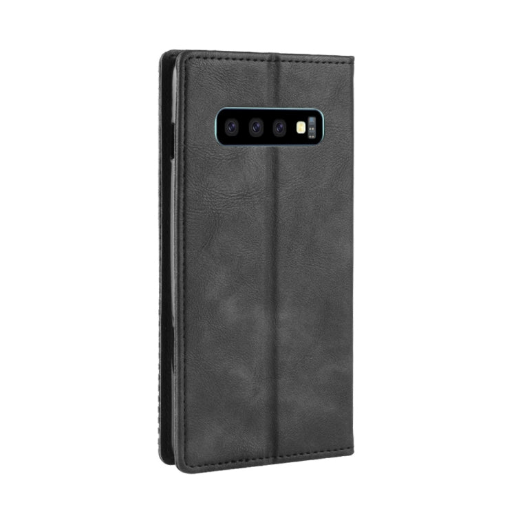 Magnetic Buckle Retro Texture Horizontal Flip Leather Case for Galaxy S10, with Holder & Card Slots & Wallet
